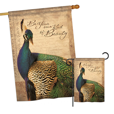 Polyester de 2 côtés 40 x 28 po peacock friends drapeau de jardin