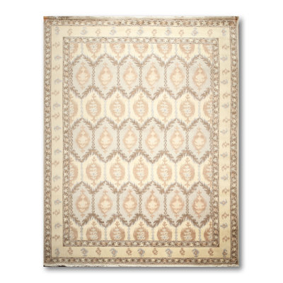 Tapis beige/gris en laine Gorbold