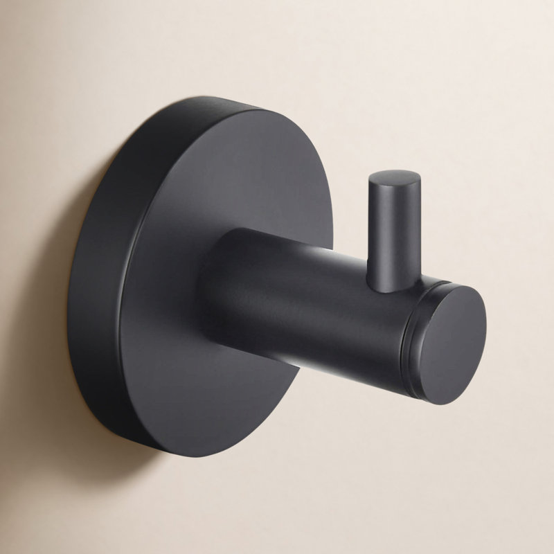Wall Mounted Robe Hook, Matte Black
