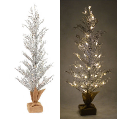 Pre-Lit Artificial Christmas Tree with Warm White LED Lights, Battery or USB Operated, Leafless Decorative Design