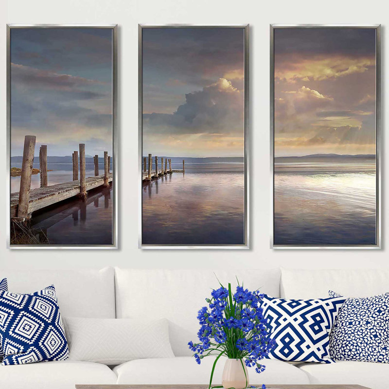 " Evening Reflection " 3 - Pieces, 52.5" W x 33.5" H