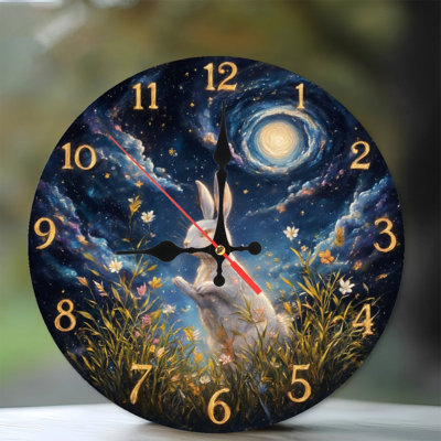 horloge fleurs célestes de lapin lune