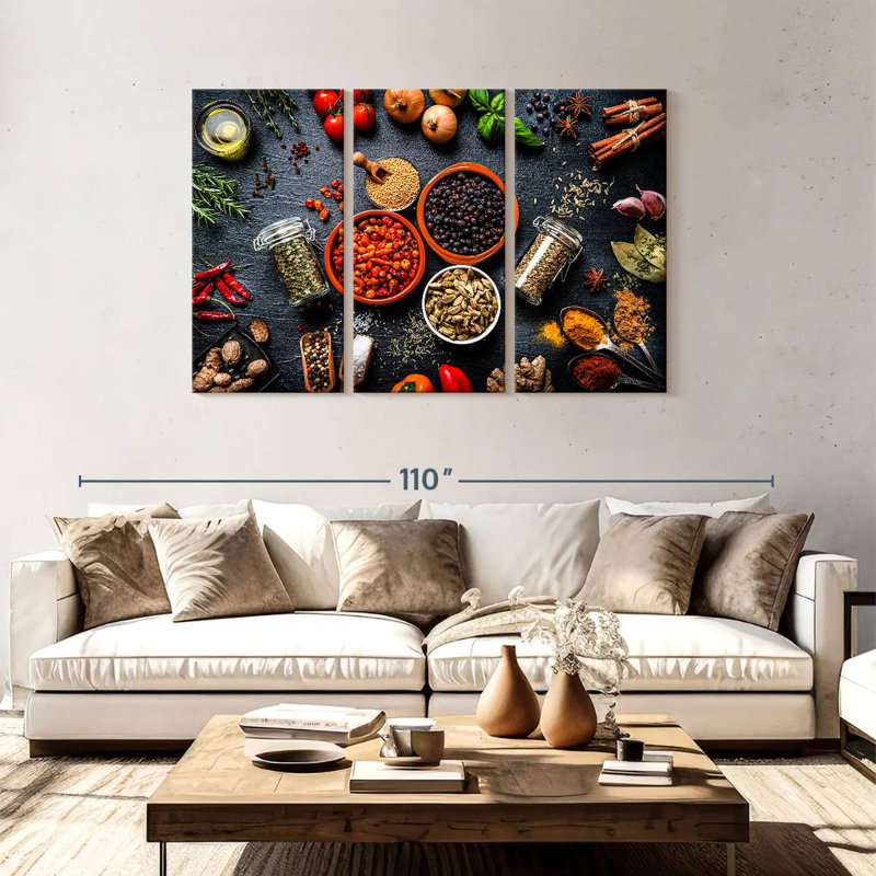 Yarlin Rustic Kitchen Ingredients, 48" H x 74" W