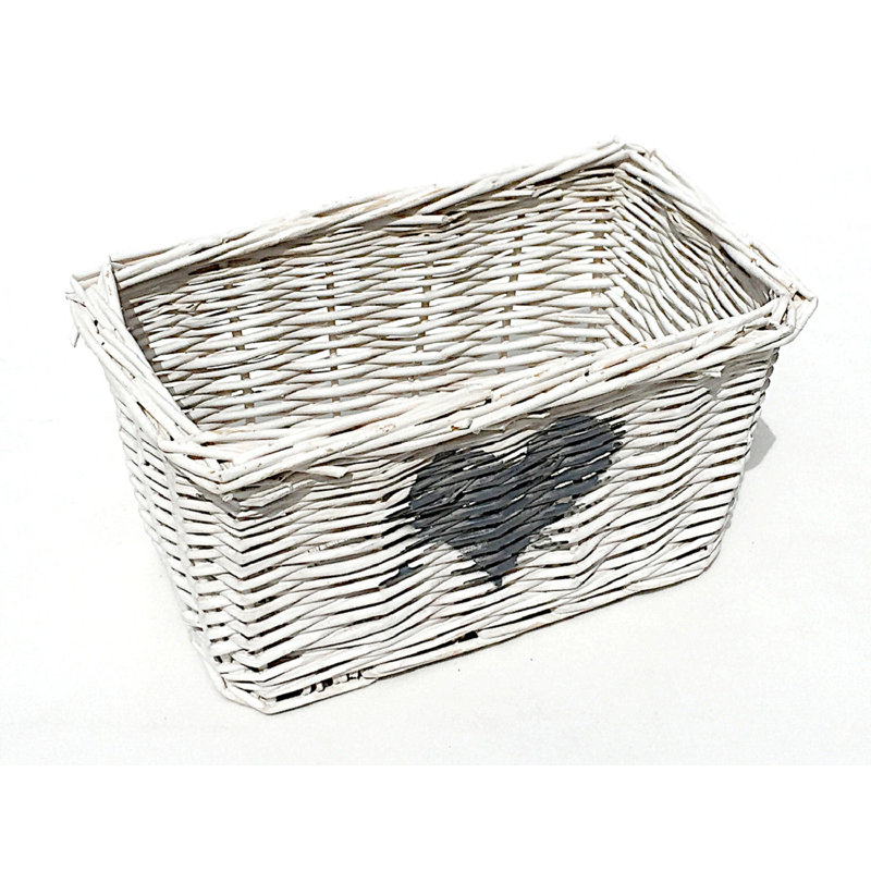 Brambly Cottage Wickersham Wicker Decorative Basket, 20 x 33 x 24, White