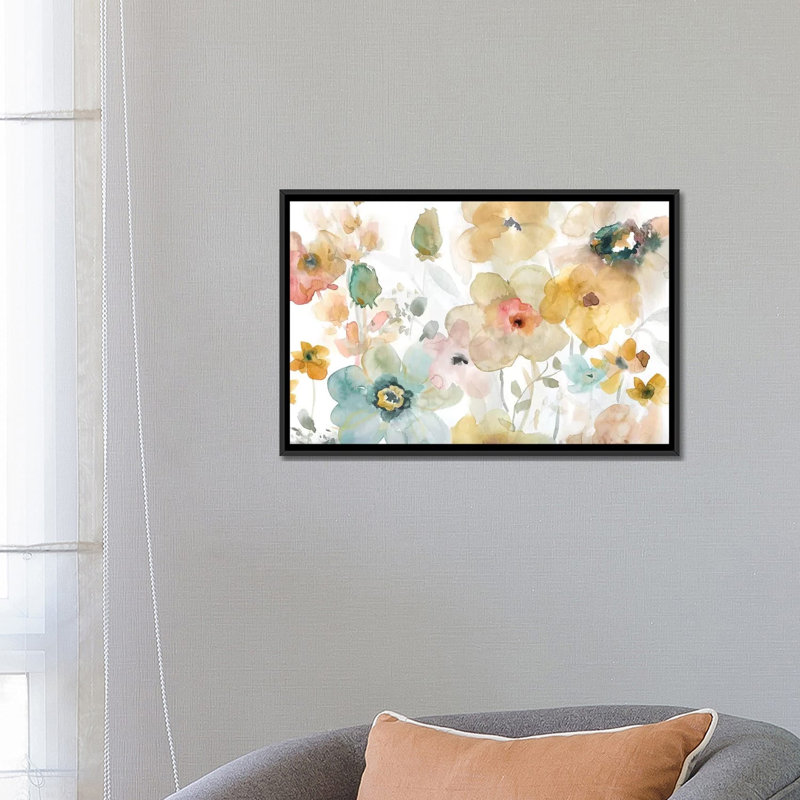 « mou spring i », reproduction sur toile, H 18 po x l 26 po x P 1,5 po, Toile avec cadre noir, Pas de tapis