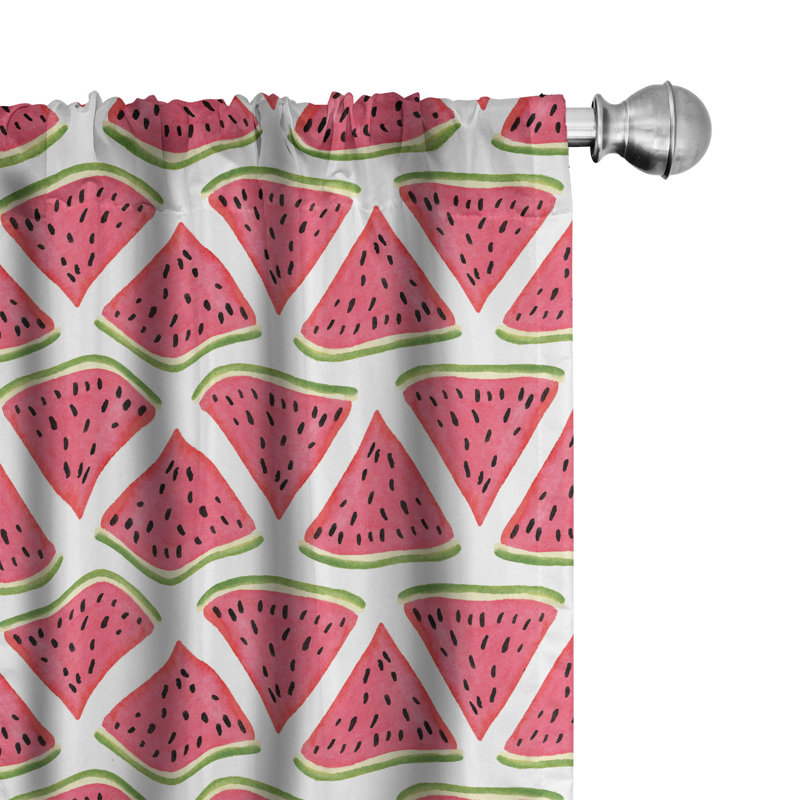 Fruits Semi-Sheer Rod Pocket Sliding Panel, 28" x 84"