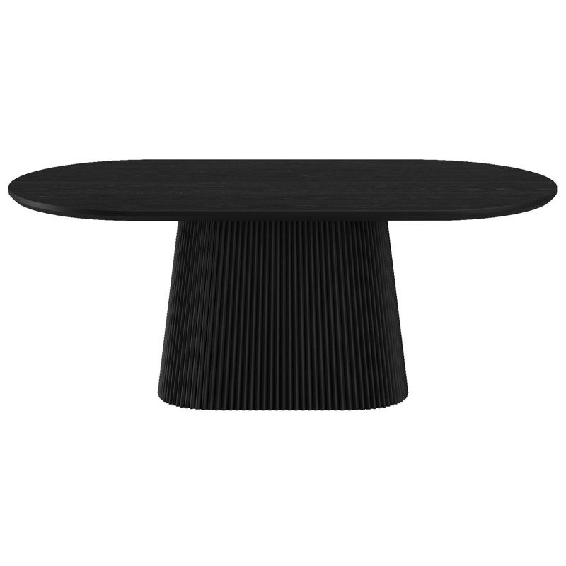 Table de salle à manger ovale Mid-Century, Noir