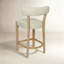 Tabouret de bar 26 po à hauteur de comptoir avec structure en bois massif-379019871-379019872