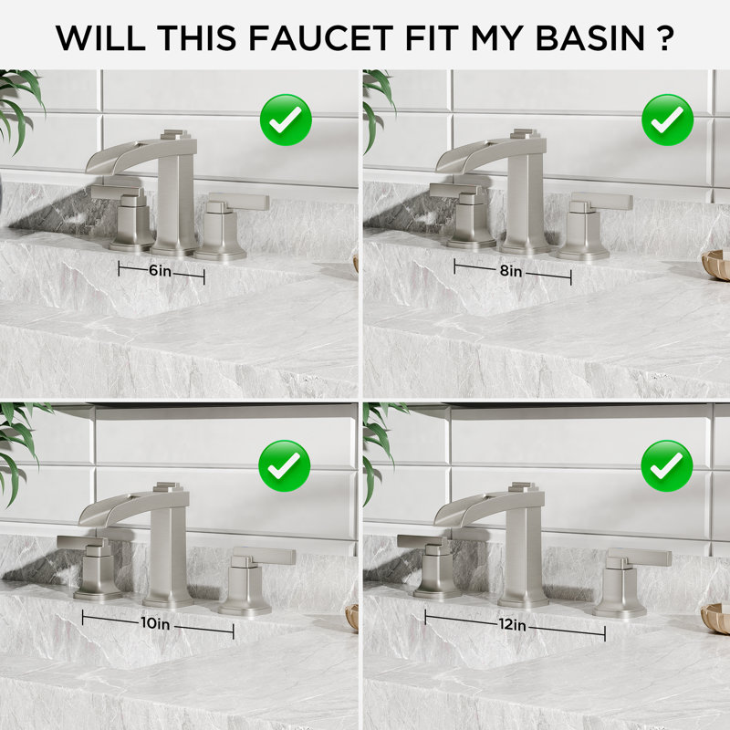 Robinets de salle de bain surdimensionnés avec bonde escamotable en métal, Nickel brossé