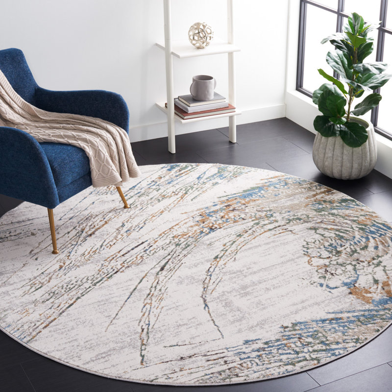 Tapis abstrait Cesara Air Performance, Rond 6 pi 7 po