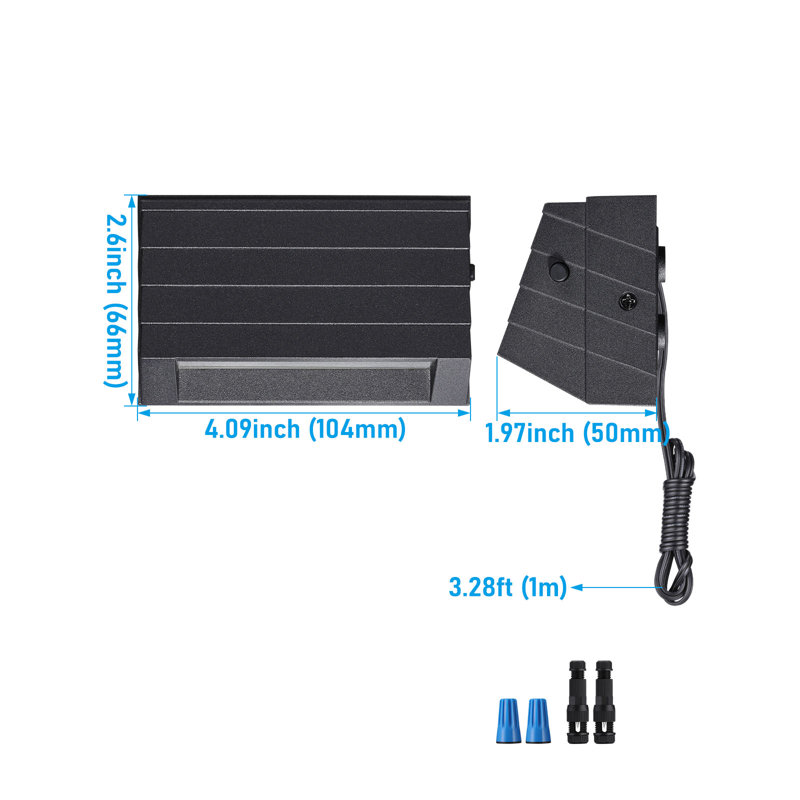 Lumières de pont DEL 5CCT, 12 à 24 V CA / CC, boîtier en aluminium noir, basse tension, H 2,6 po x l 4,09 po x P 1,97 po