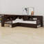 Lit plateforme en L avec lit gigogne, tiroirs de rangement et tablettes-197521496