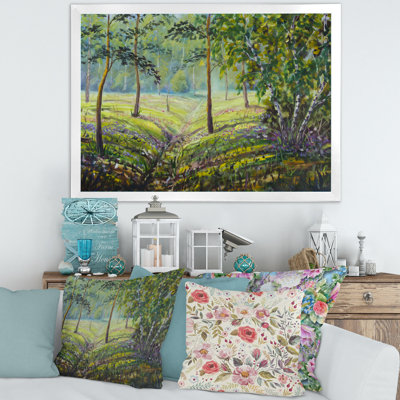 Pins et buissons dans la forêt I - peinture sur toile