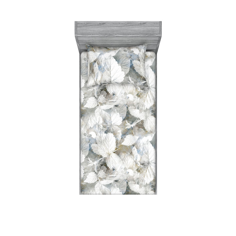 Drap-housse et taie décorative Ambesonne, Ensemble de draps pour lit simple avec 1 taie d'or