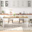 Table de salle à manger industrielle pour 6 personnes, table de salle à manger longue en bois avec design Tenon à mortaise, table de cuisine avec pieds en métal robustes-134372882-117814414-117814411