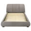 Grand lit plateforme tapissier Taupe