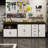 Two-Piece Garage Cabinet With Five Doors With Locks And Four Drawers