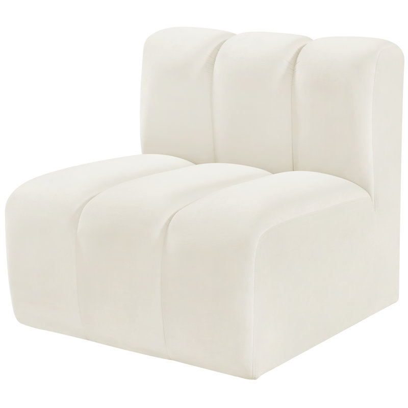 Hiplita Velvet Side Chair, Cream Velvet