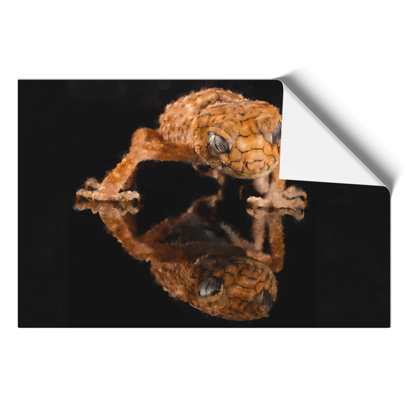 Rough Knob Gecko Lizard Painting - Frameless Print, 21cm H x 30cm W x 0.1cm D