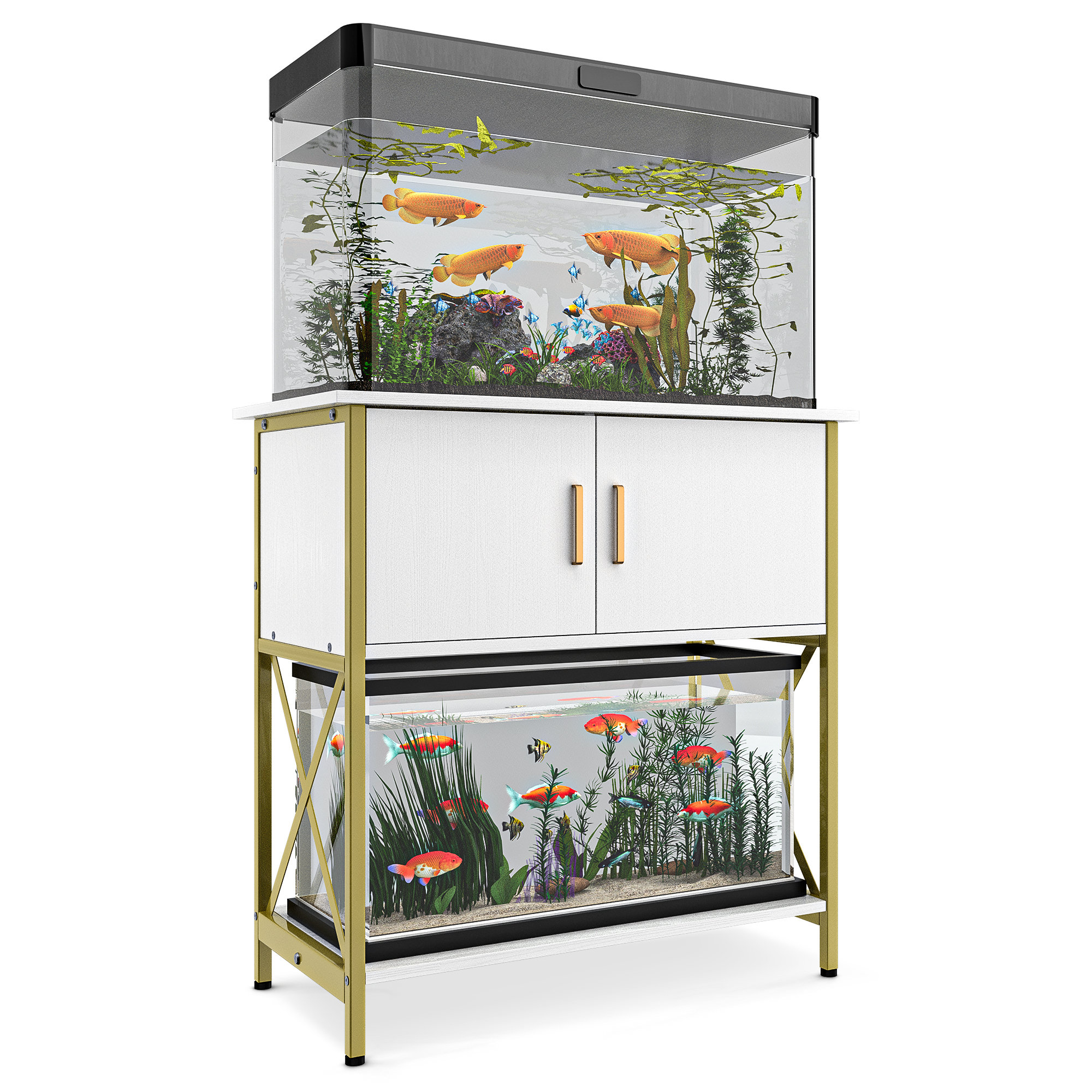 Tucker Murphy Pet™ Emlee Rectangle Aquarium Stand with Fish