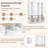 Elegant APP Controlled LED Light Hall Tree with 9 Hooks, Roman Column Design Natural Storage Bench with 3 Large Cabinets, Farmhouse Entryway Organizer with Shelves for Hallway, White-764336776