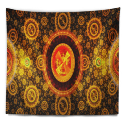 Tapisserie d’art abstract golden psychédélique relaxing