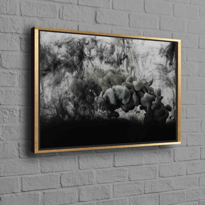 Modern Abstract Canvas Showcasing The Elegant Dance Of Black And Gray Smoke Art Ideal For Enhancing The Aesthetic Appeal Of Contemporary Style Living Spaces