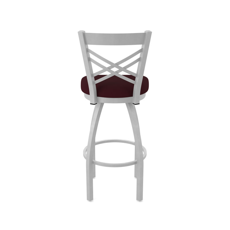 Tabouret pivotant 820 Catalina, Nickel anodisé, Vinyle - bordeaux Canter, Très grand (assise de 36 po de hauteur)