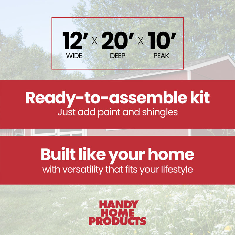 Astoria 12 ft. W x 20 ft. D Wood Storage Shed With Floor, No