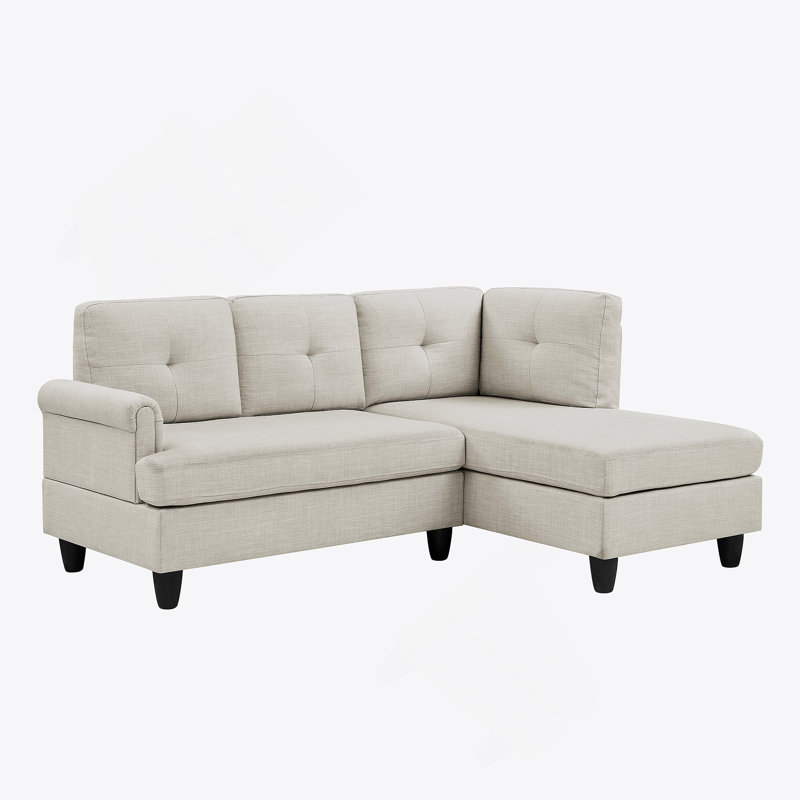 Canapé modulaire 2 pièces rembourré, Polyester beige