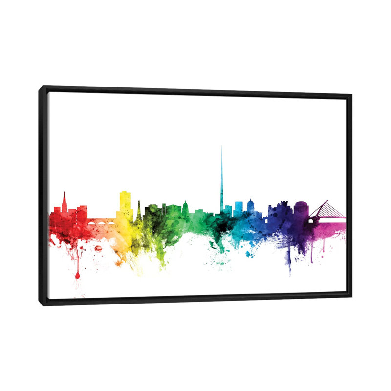 Rainbow Skyline Series: Dublin, République d'Irlande, impression sur toile tendue, L 60 po x H 40 po x P 1,5 po