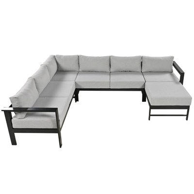 U-Shaped Outdoor Sectional Sofa Set With 5.9'' Ultra-Thick Cushions