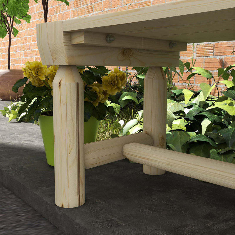 Banc de jardin en bois Berneda Outsunny, Beige