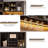 Farmhouse 72'' Coffee Bar Cabinet with LED Light and Power Outlet, Large Kitchen Hutch with 3 Drawers and Wine Glass Rack, Sliding Barn Door Tall Wine Cabinet for Home Bar-1644483937