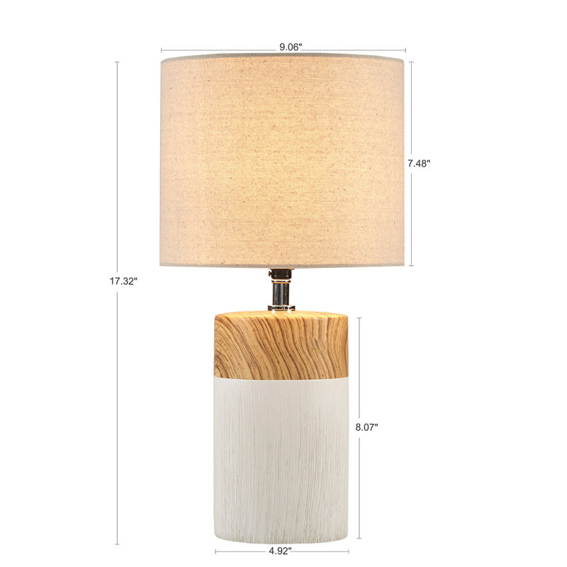Lampe de table texturée, Blanc / Brun, Beige