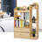46.5"H x 33.1"W x 11"D Multilevel Solid Wood Bookcase Storage Open Bookshelf with Divider and Drawers