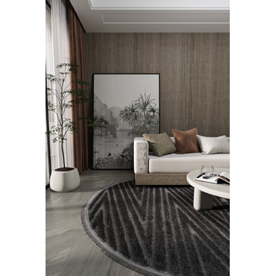 Round Reniyah Machine Made Indoor / Outdoor Area Rug
