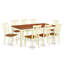 Ensemble de table de salle à manger 9 pièces comprenant une table de salle à manger rectangulaire avec rallonge papillon et 8 chaises en bois, noir et cerisier-426741766-530952799