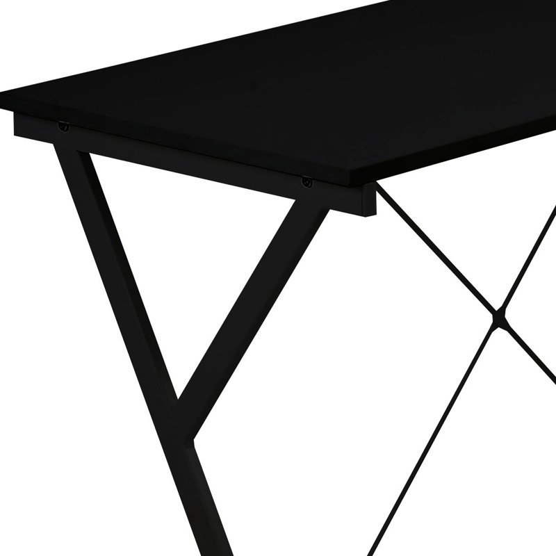 Bureau d'ordinateur noir moderne avec support transportable pour une productivité efficace, Noir