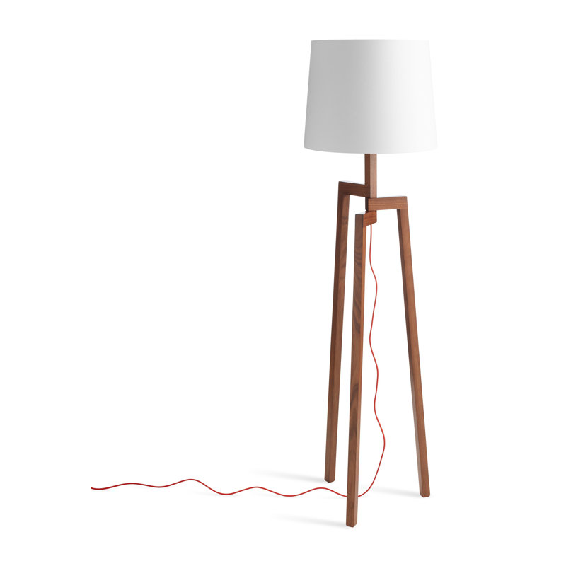 Stilt Tripod Floor Lamp, White, Walnut