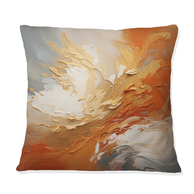 Coussin Golden Golden Surge - Abstract Spirals, 18" x 18"