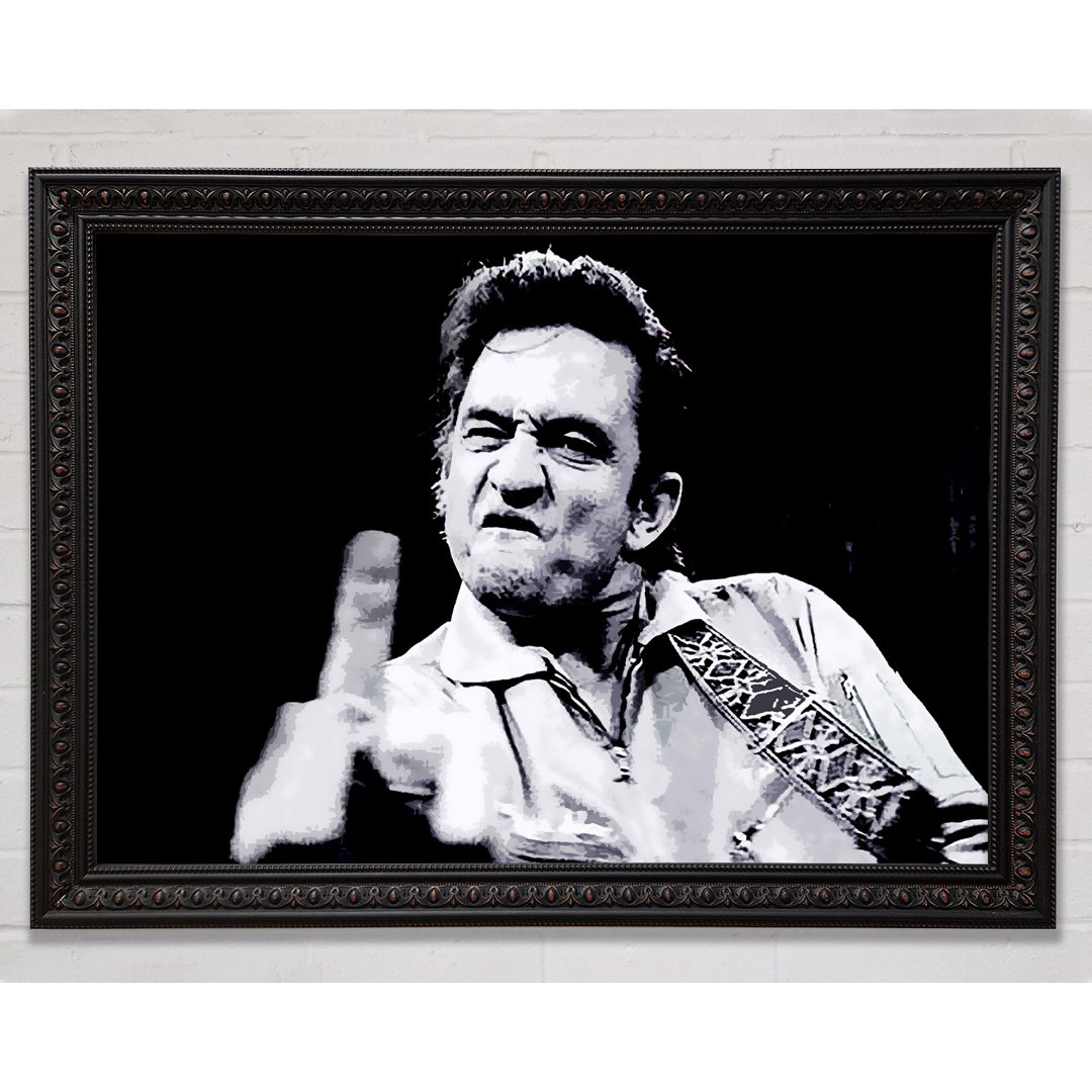 Johnny Cash Finger B N W - Einzelne Bilderrahmen Kunstdrucke