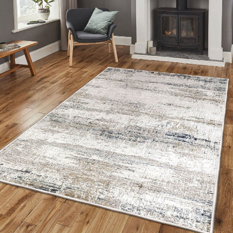 Luxurious Cotton Area Rug, 3.3 x 9.8 Feet | 100% Cotton, 1200 Grams per Square Meter, Pile Height: 0.4 Inches | Antibacterial, Non-Slip PVC Underside, Machine Washable, Elegant Cream & Beige Design for Home Décor