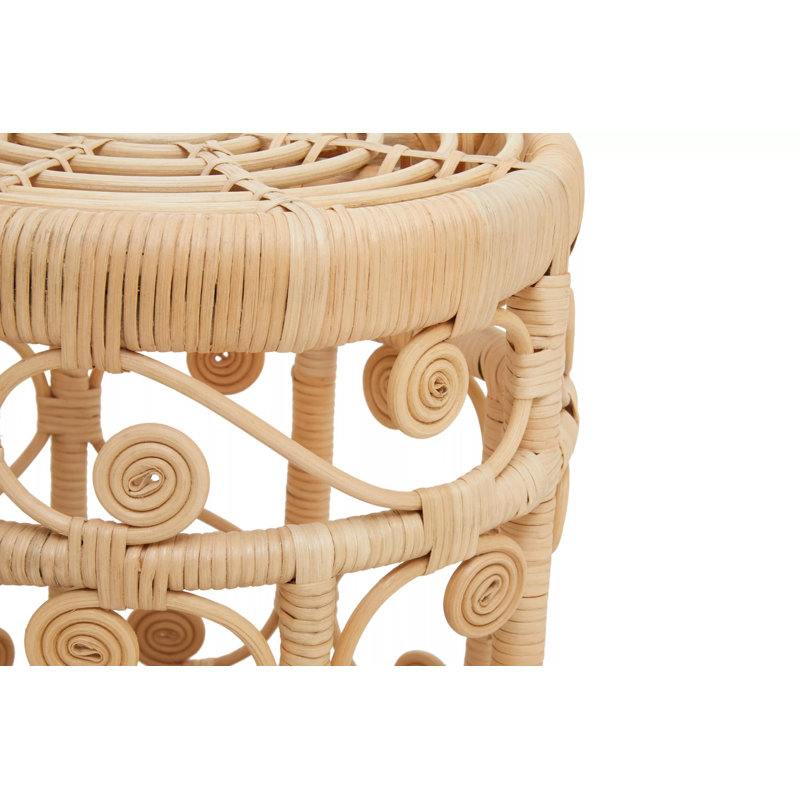 Beneduce Rattan Accent Stool, Natural
