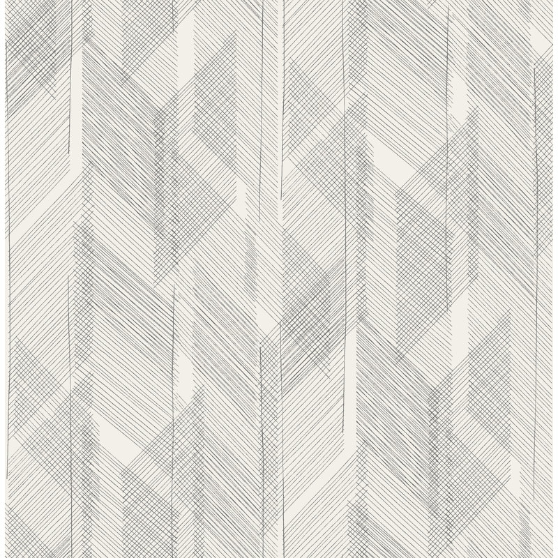Bryant Evergreen Crosshatch Wallpaper, Black