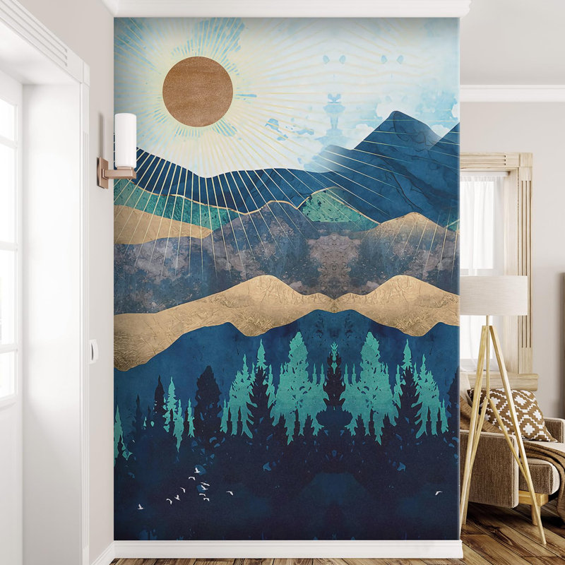 Abstract Mountains Peel & Stick Border, 108" L x 72" W
