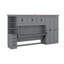 Lit escamotable simple avec garde-robe et 3 armoires supérieures, lits escamotables en bois avec bureau et tiroirs de rangement-48502918