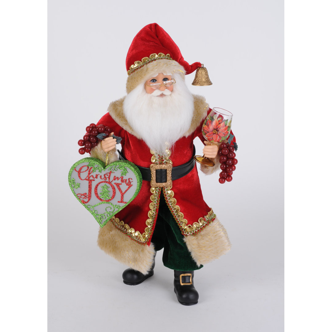 Lighted Christmas Joy Wine Santa Karen Didion Originals
