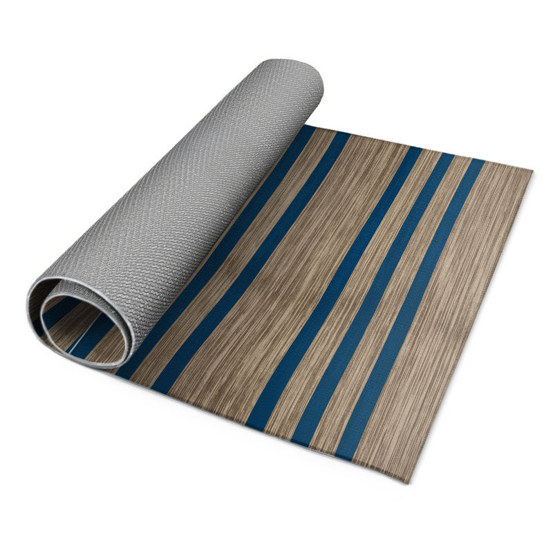 Tapis intérieur / extérieur gris HorizontalStripes, Rectangulaire 8 pi x 10 pi