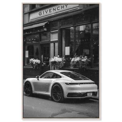 Parked at the Store Canvas Black and White Art Prints by Notoriart